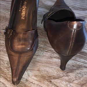 Yves Saint Laurent brown kitten heels size 37
